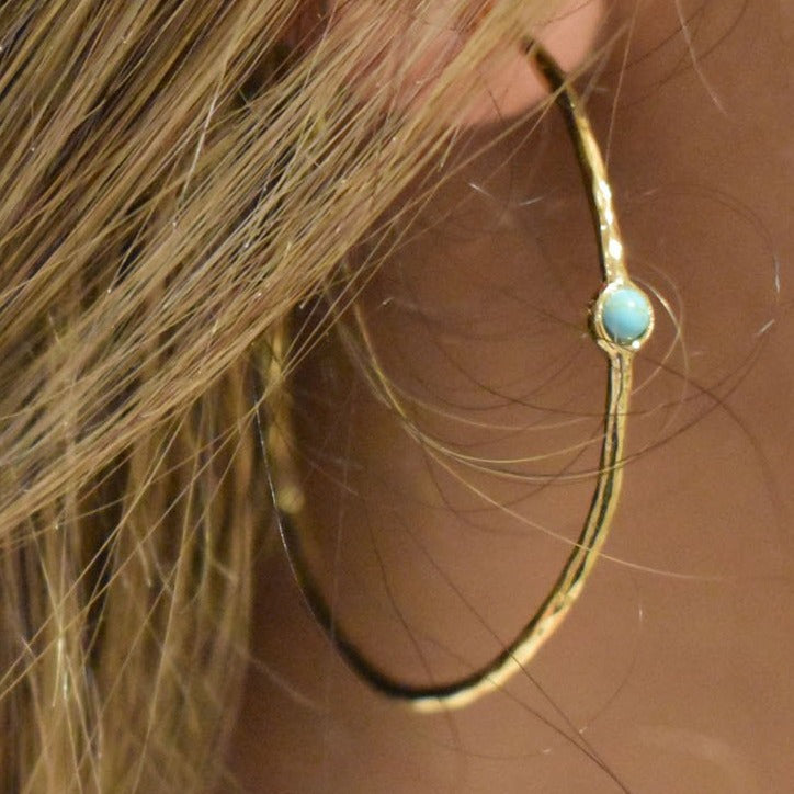 Aquamarine Hoops