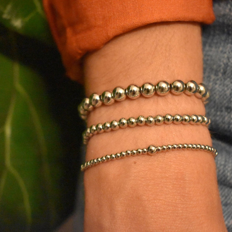 Silver Beaded Bracelet